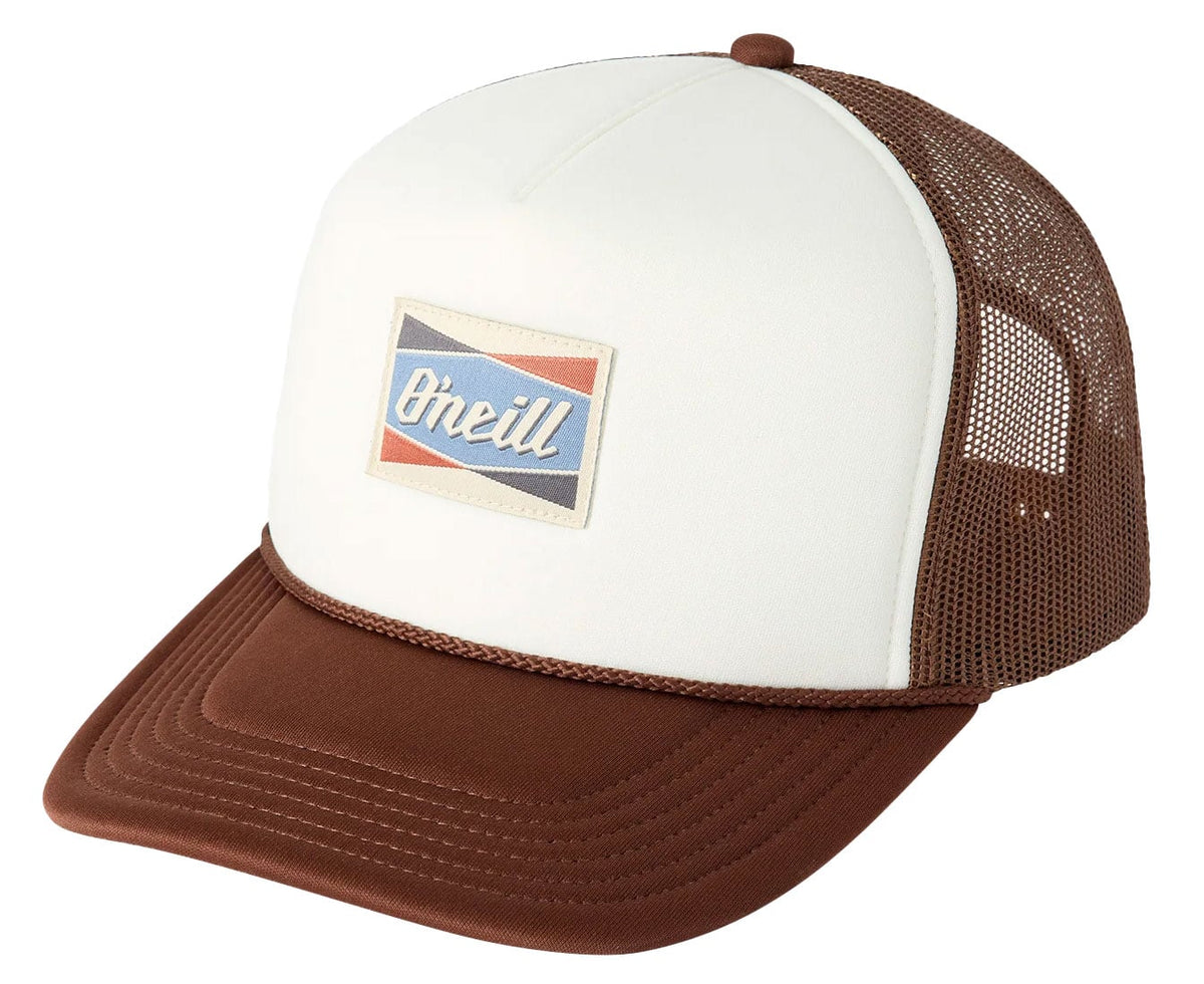 O'Neill Women’s Hexa Patch Trucker Hat - High Crown Snapback Cap, Coconut Brown