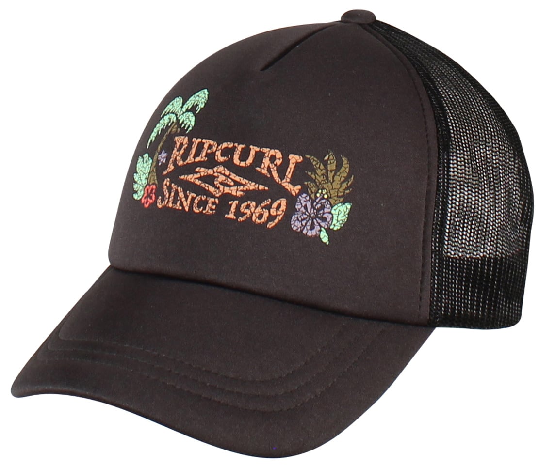 Rip Curl Tiki Tropics Desto Women's Trucker Hat - Washed Black