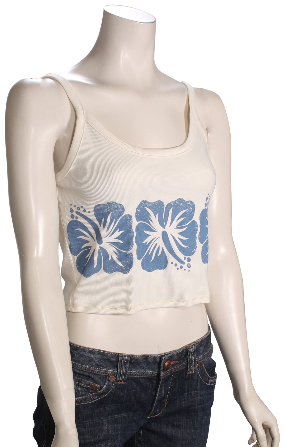 Roxy Flower Block Wonder Tank - White