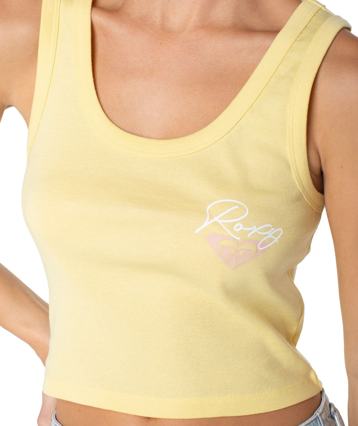 Roxy Scoop Baby Rib Women's Tank - Popcorn Monstera Circle – alternate view 1