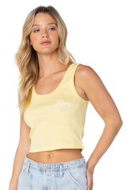 Roxy Scoop Baby Rib Women's Tank - Popcorn Monstera Circle