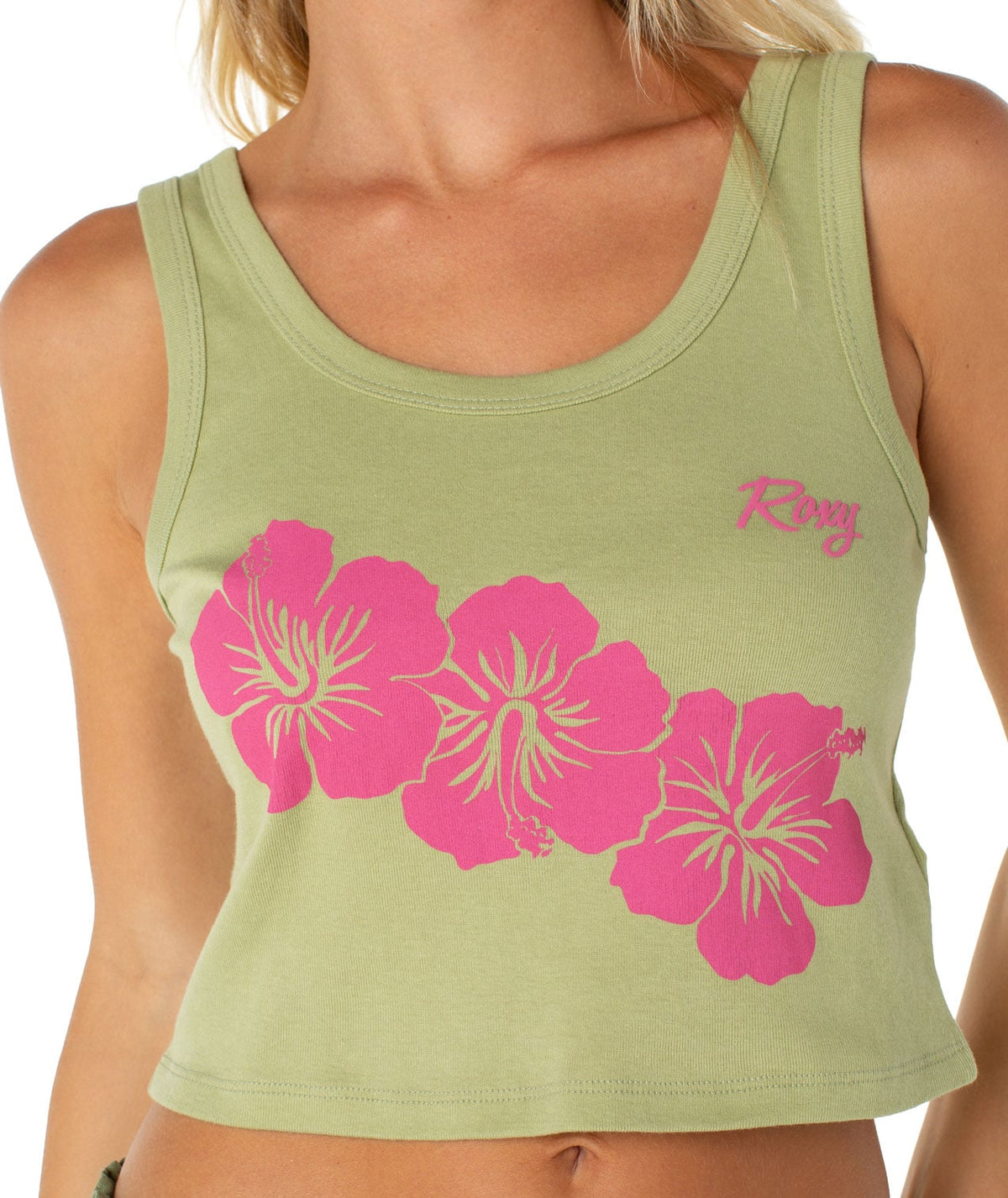 Roxy Scoop Baby Rib Women's Tank - Sage Blossom Fiesta – alternate view 1