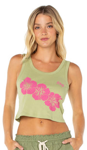Roxy Scoop Baby Rib Women's Tank - Sage Blossom Fiesta