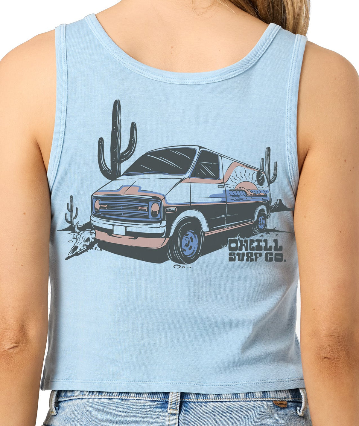 O'Neill Casa Cruiser Scoop Neck Women's Tank - Chambray Blue – back view
