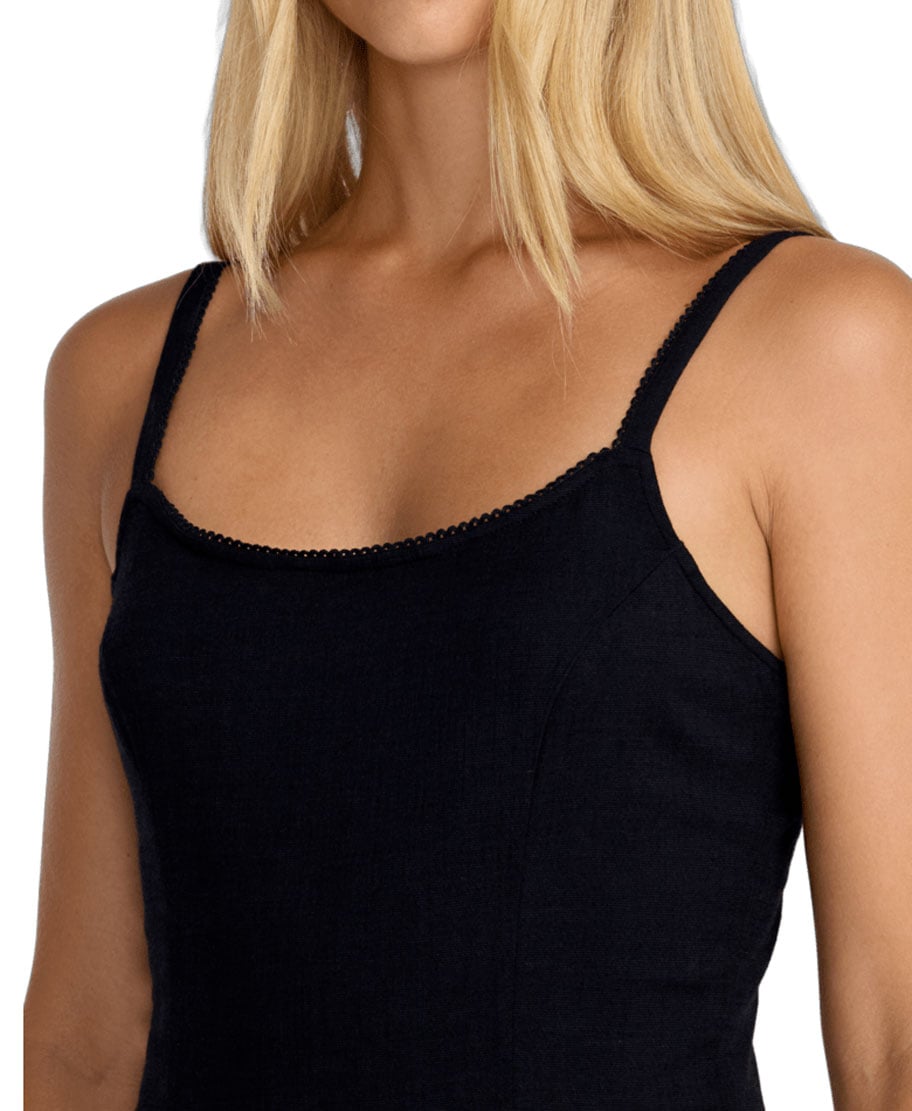 RVCA Women’s Madrid Tank - Spaghetti Strap Picot Trim Top, RVCA Black – alternate view 1