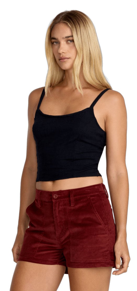 RVCA Women’s Madrid Tank - Spaghetti Strap Picot Trim Top, RVCA Black – alternate view 2