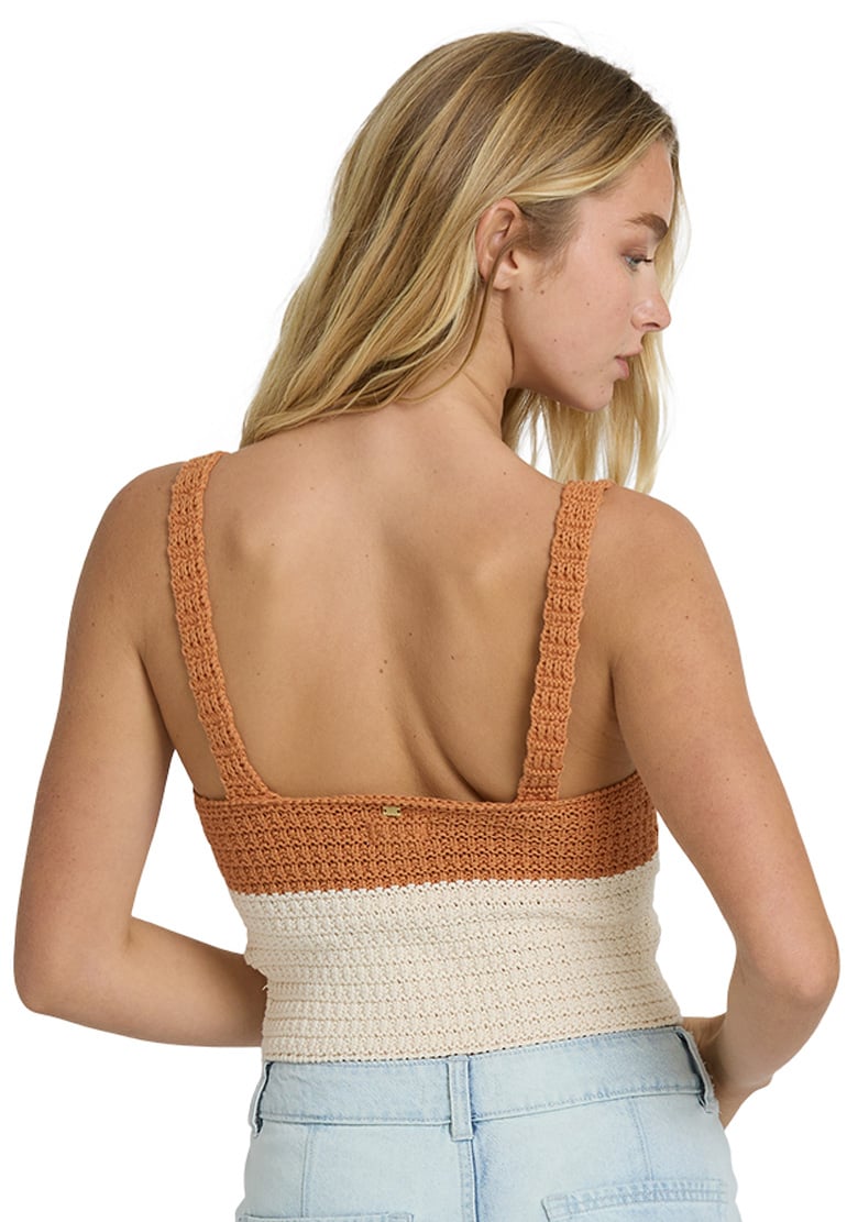 Billabong Anders Women's Sweater Tank - Caramel Cafe – back view