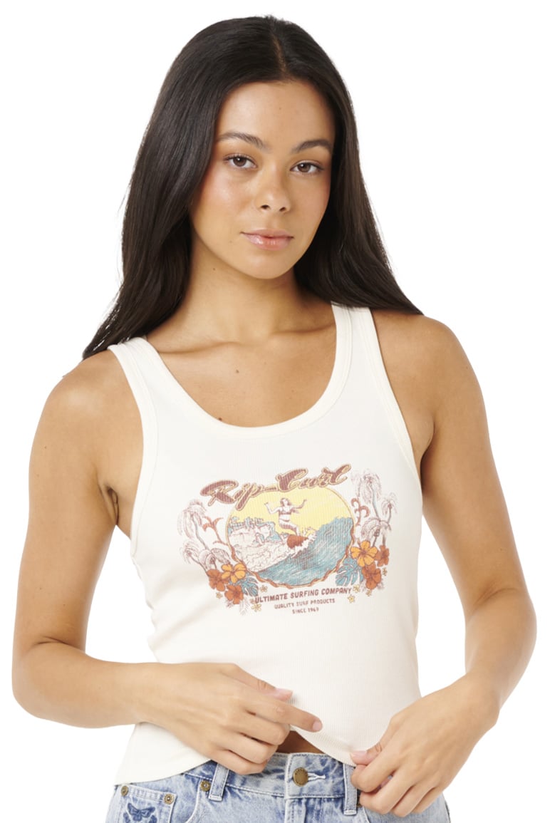 Rip Curl Surf Dreams Ribbed Tank - Bone