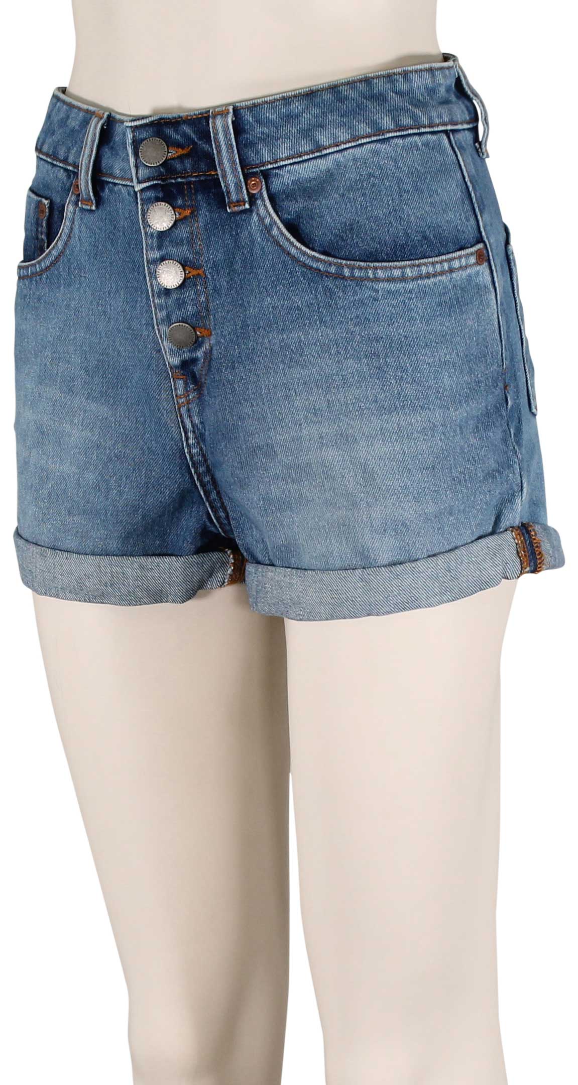 Roxy Authentic Denim Shorts - Medium Blue, front view