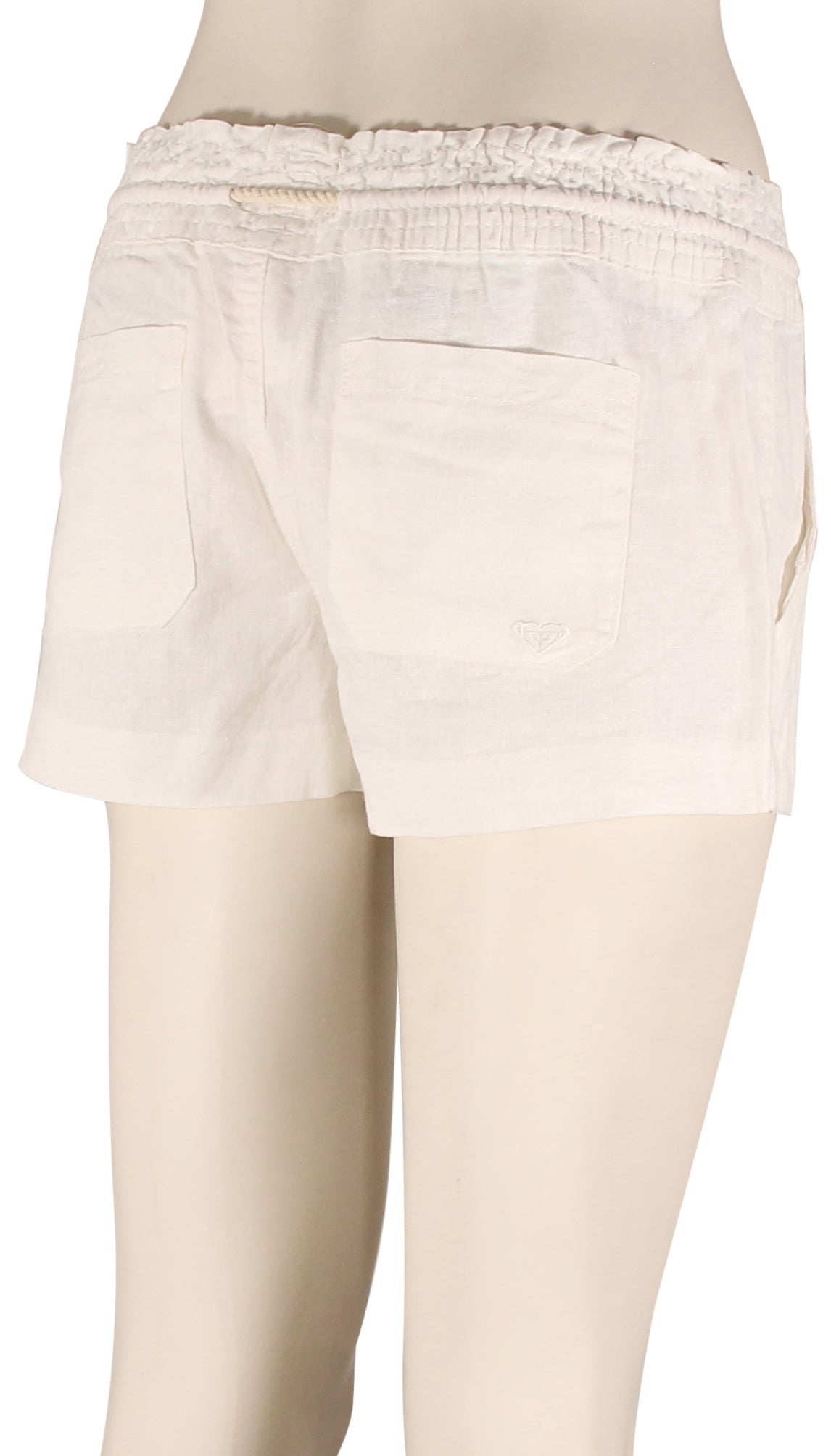 Roxy Oceanside Linen Shorts - Bright White – back view