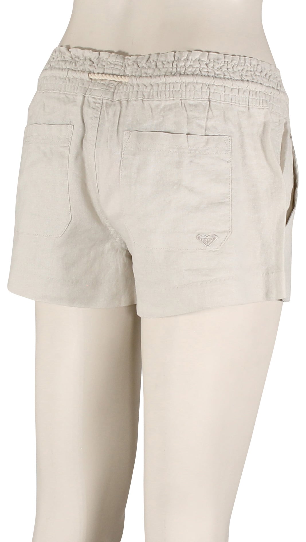 Roxy Oceanside Linen Shorts - Stone – back view