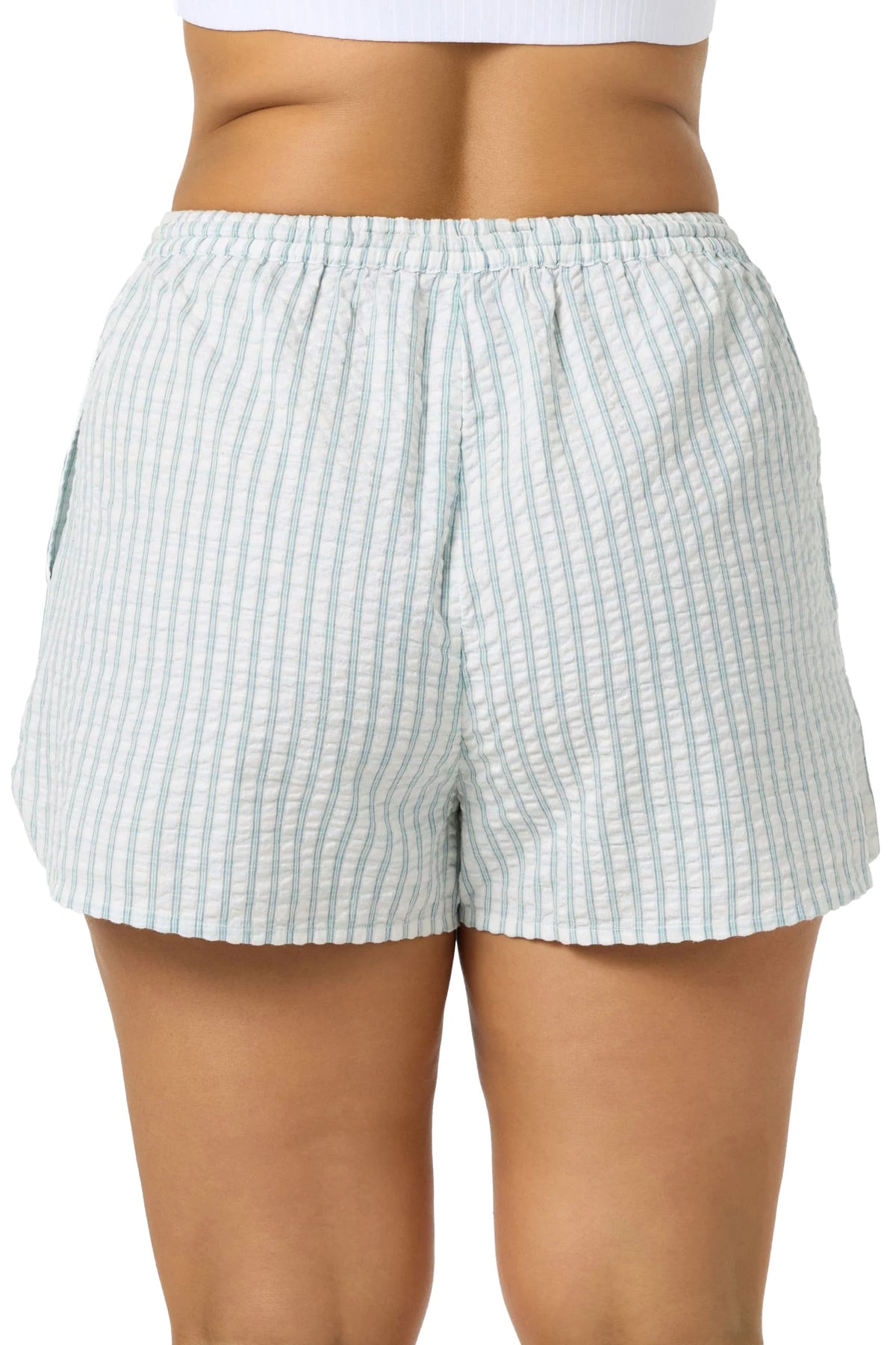 O'Neill Millie Seersucker Women's Beach Shorts - Winter White – back view