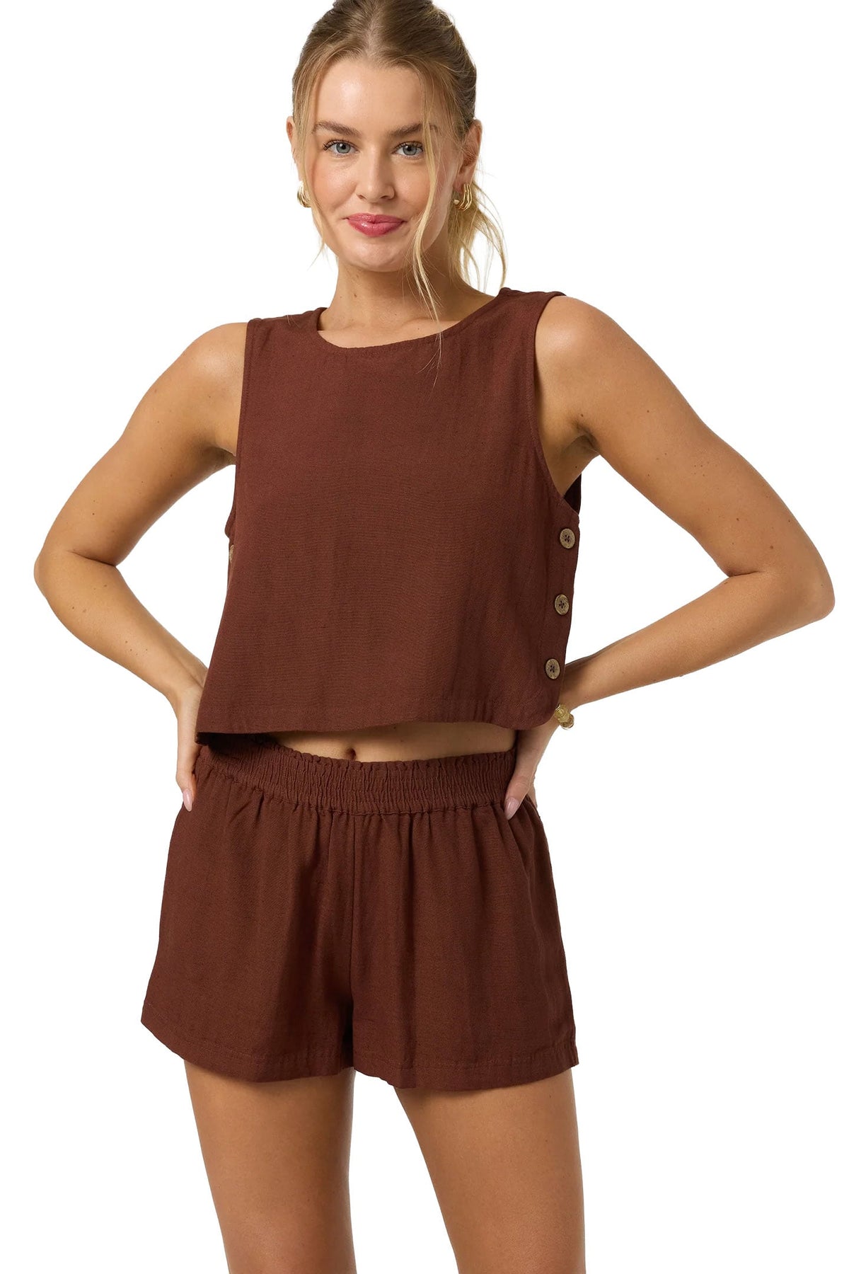 O'Neill Sanders Women's Beach Shorts - Coconut Brown – alternate view 1