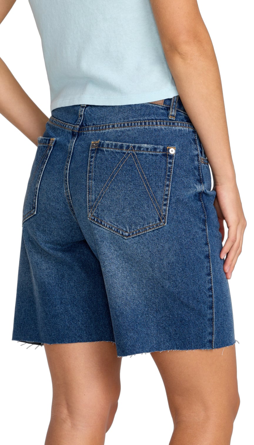 RVCA Long Beach Jort Women's 8" Shorts - Harbor Blue – back view