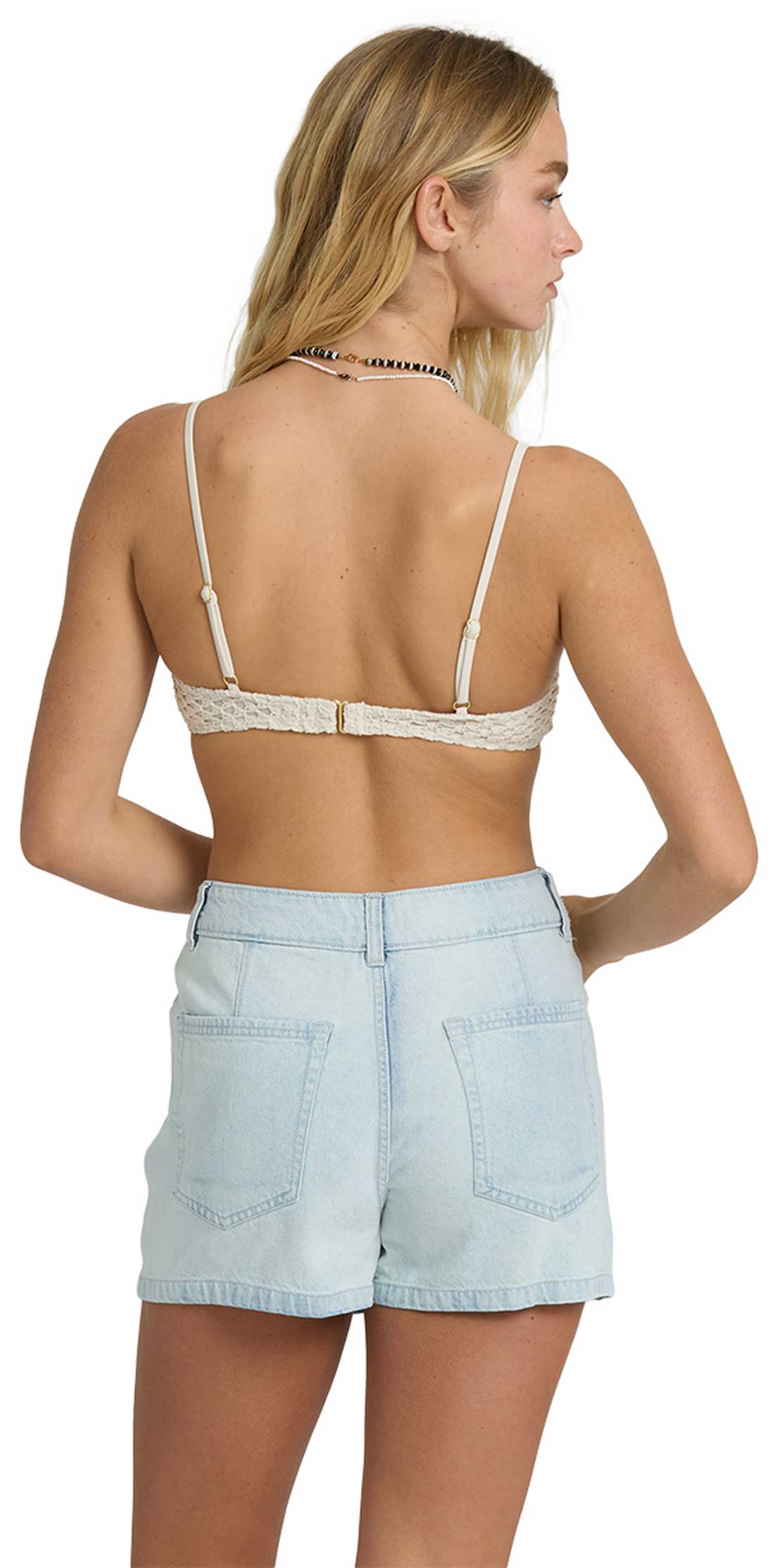 Billabong Jade Saltwashed Denim Skort - Blue Mist – back view