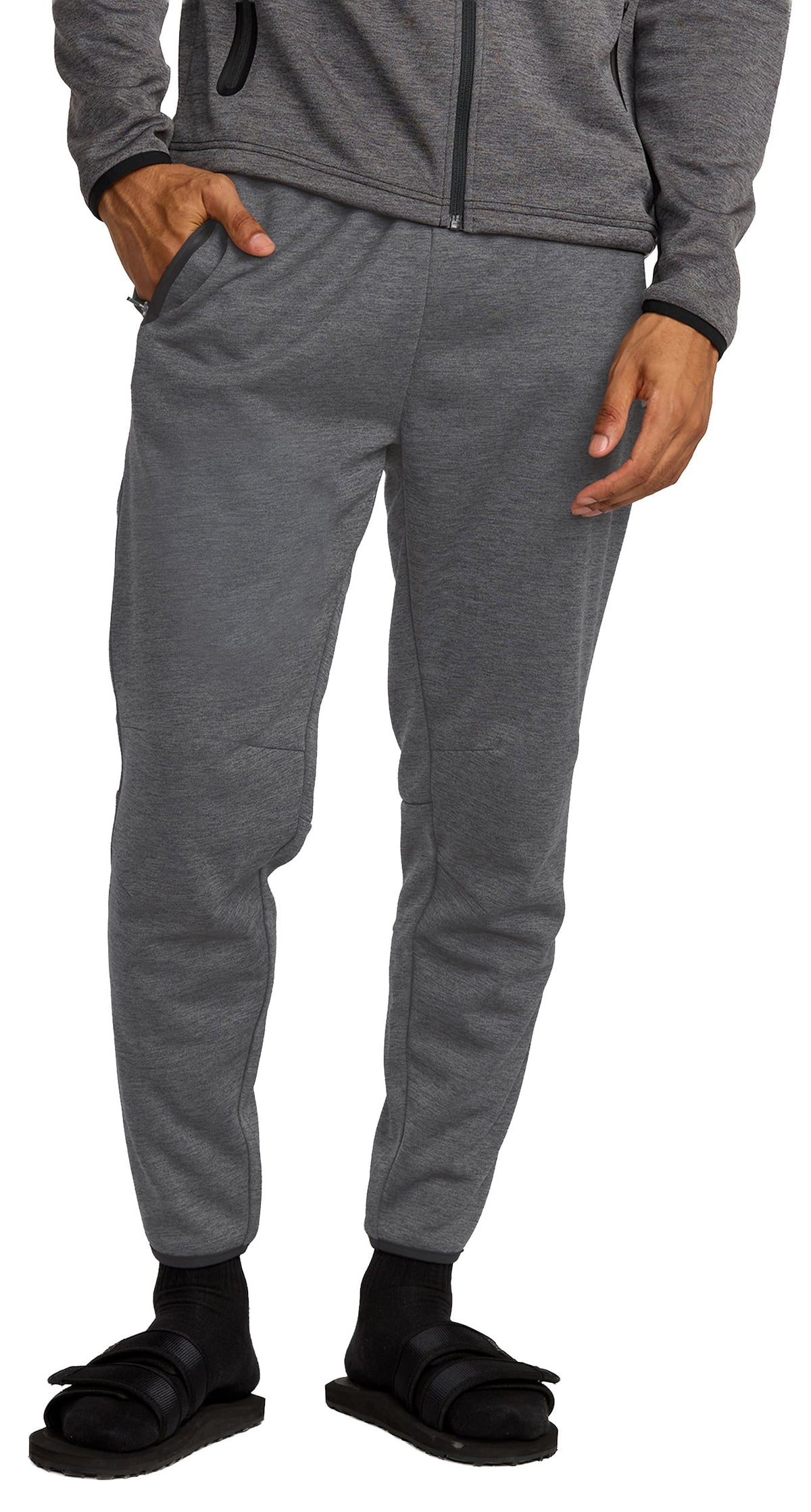 RVCA Balance Tech Men's Fleece Pants - RVCA Black Heather – alternate view 1