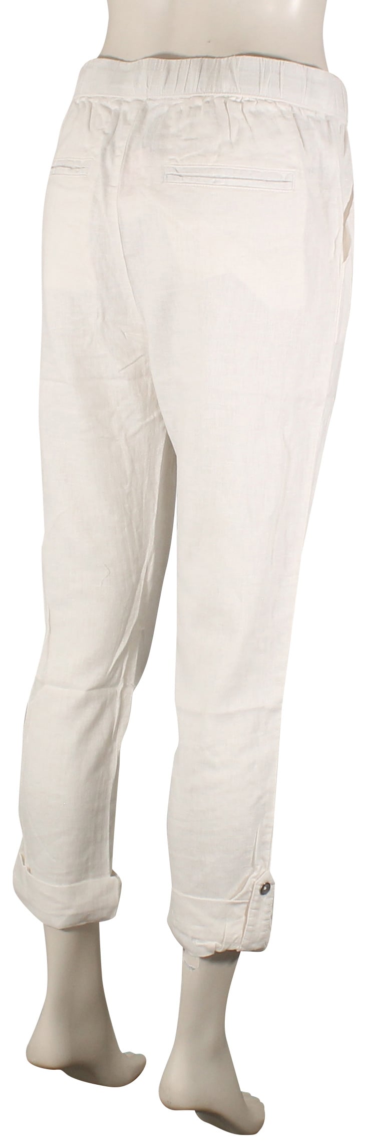 Roxy On The Seashore Linen Pants - Snow White – back view