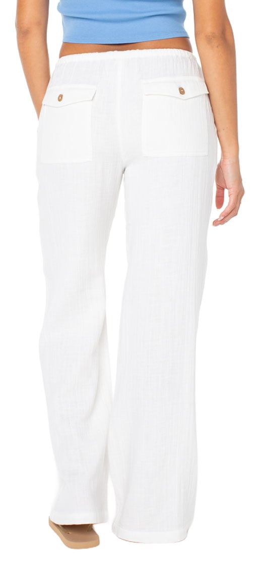 Roxy Iyla Women's Pants - Cloud Dancer Solid – back view
