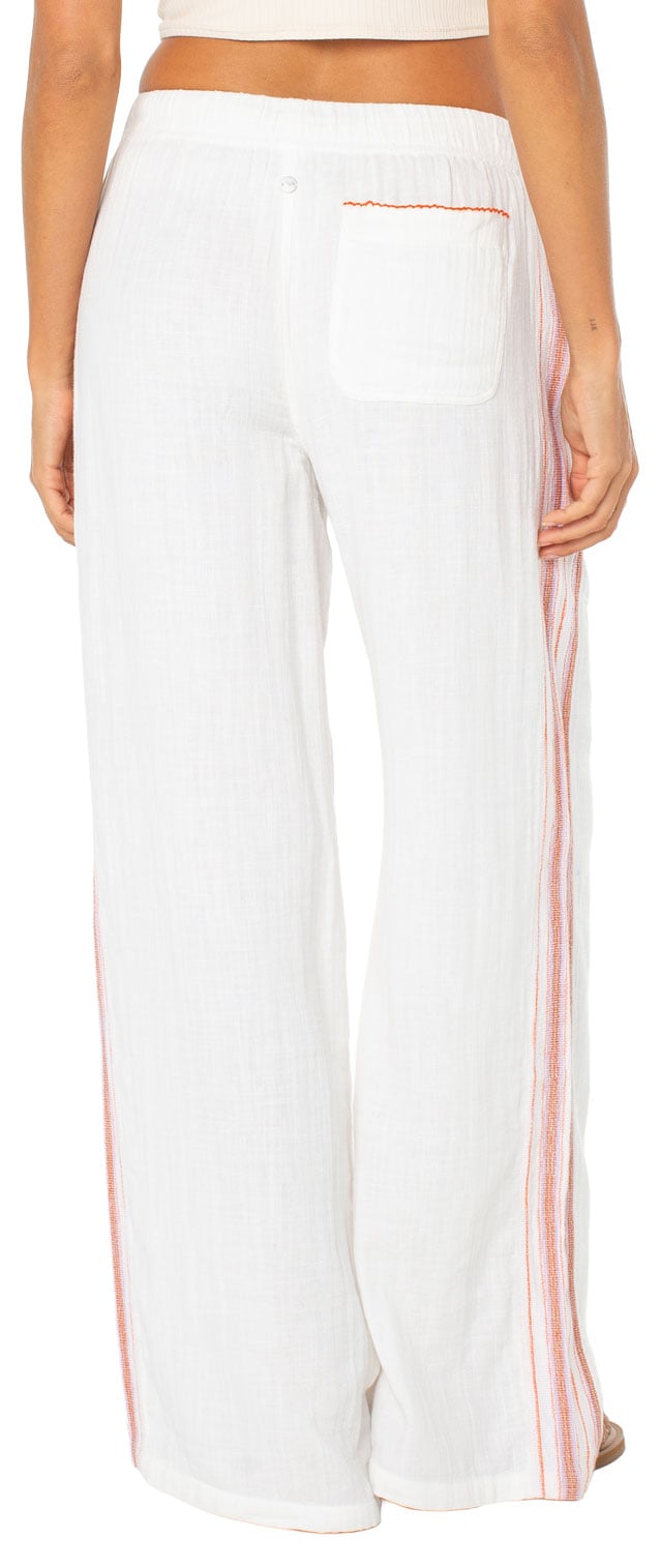 Roxy Fiesta Sieista Women's Pants - Cloud Dancer Cayo Cocoa Stripe – back view