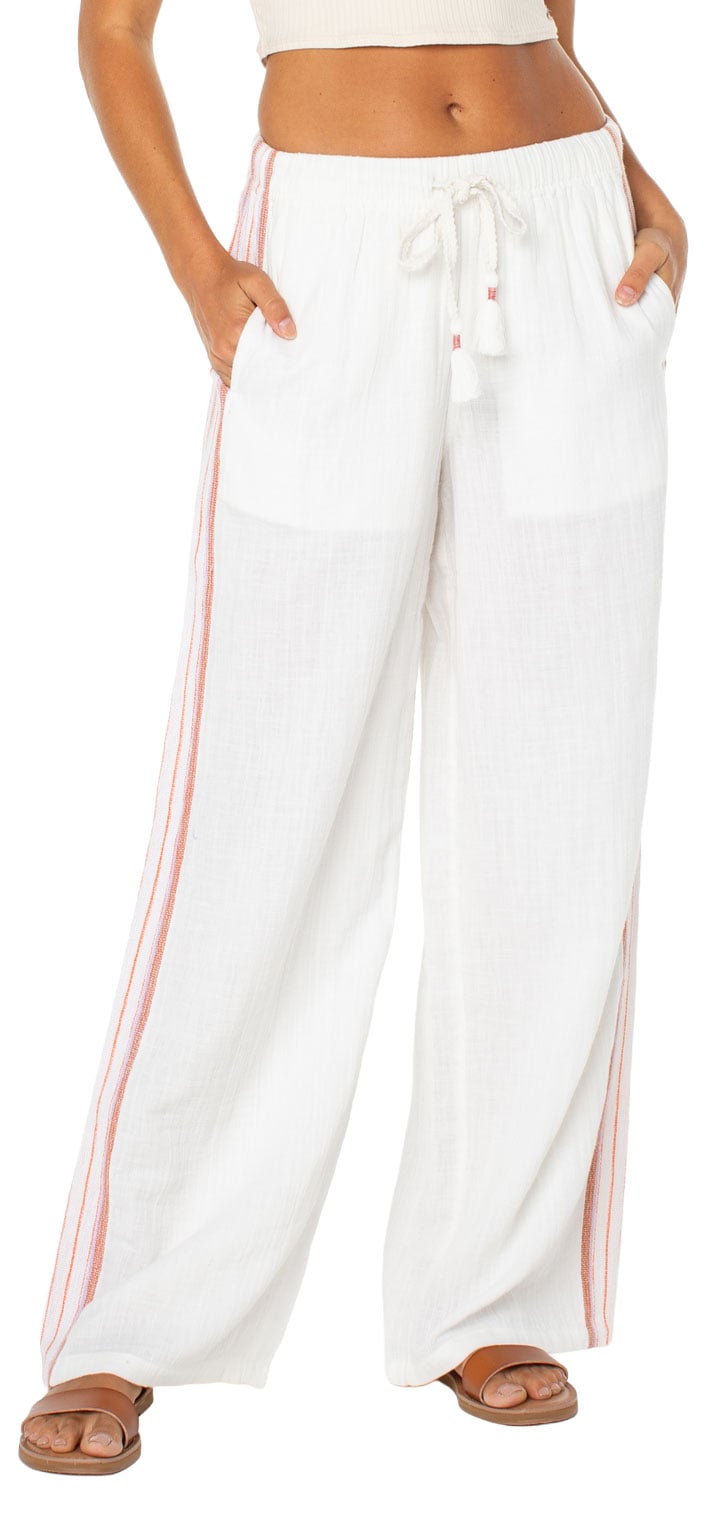 Roxy Fiesta Sieista Women's Pants - Cloud Dancer Cayo Cocoa Stripe