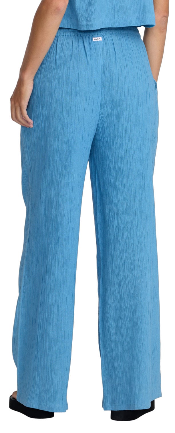 RVCA New Yume Wide Leg Women's Pants - Chalk Blue – back view