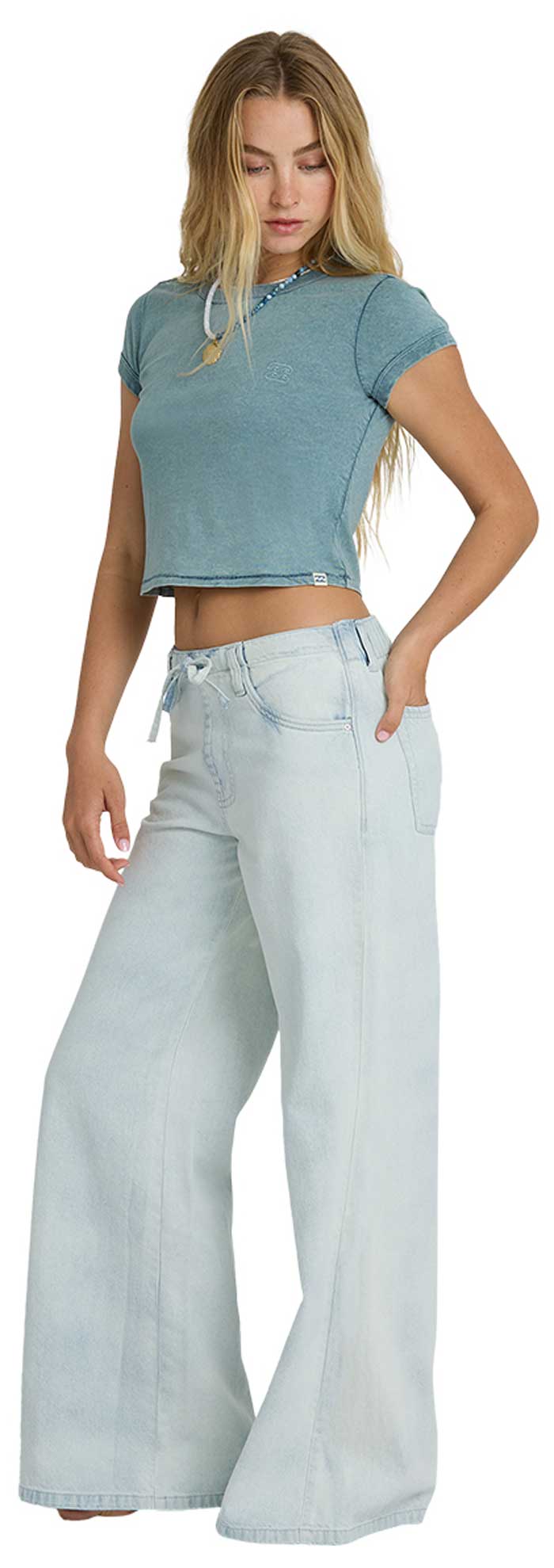 Billabong Jade Saltwashed Denim Women's Pants - Blue Mist – alternate view 1