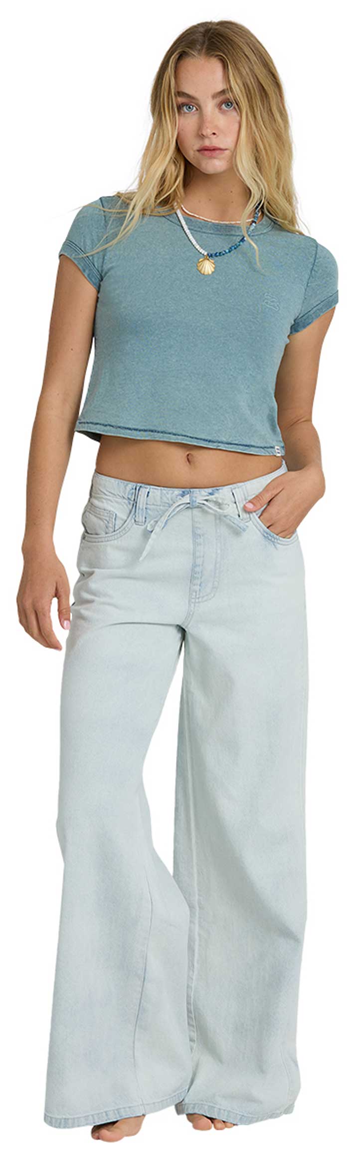 Billabong Jade Saltwashed Denim Women's Pants - Blue Mist – alternate view 3