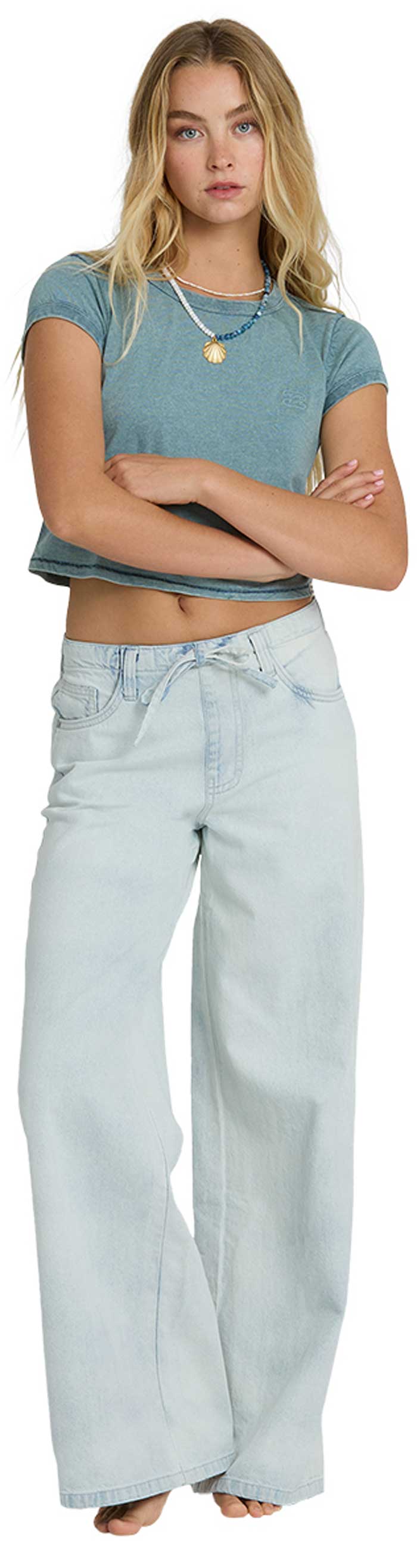 Billabong Jade Saltwashed Denim Women's Pants - Blue Mist