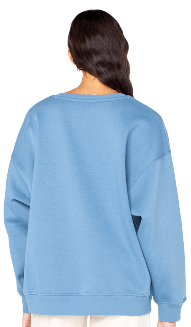 Roxy Morning Hike Pullover Sweatshirt - Captains Blue Salty – back view