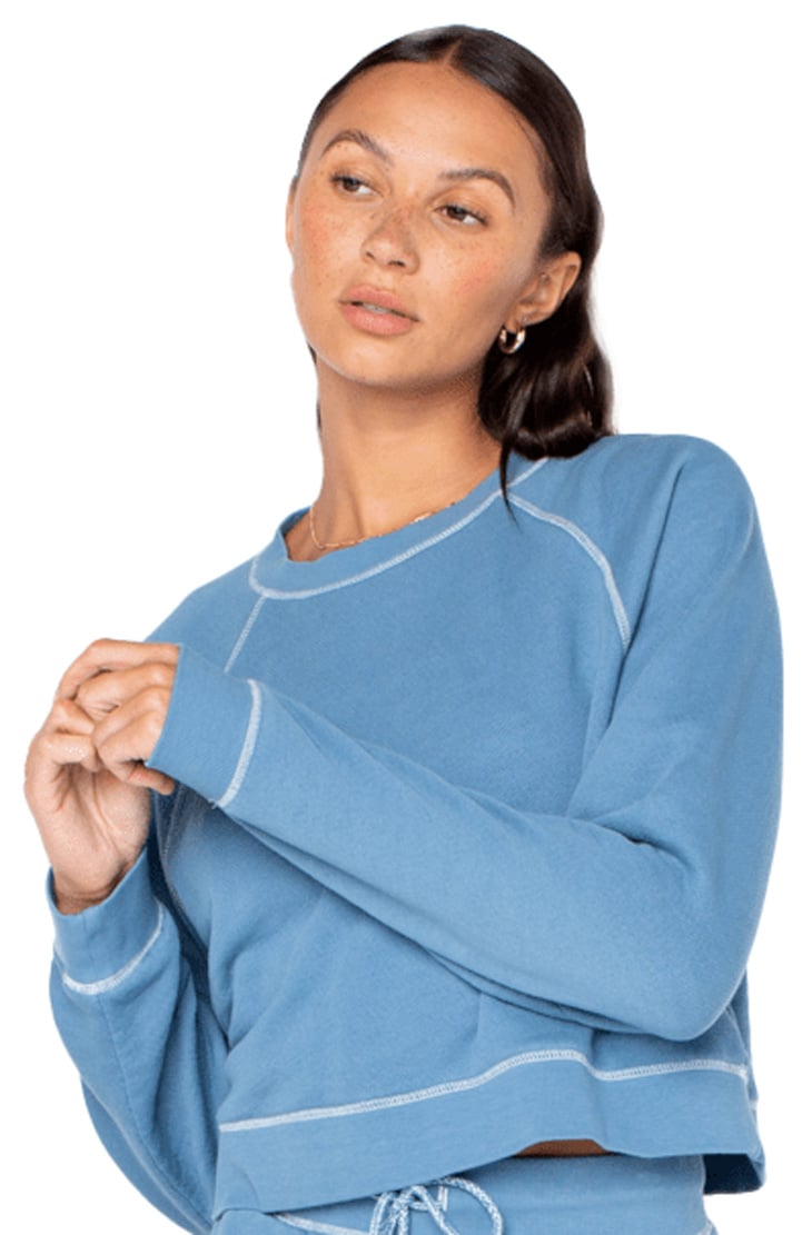 Roxy Golden Hour Pullover Sweatshirt - Captains Blue Solid