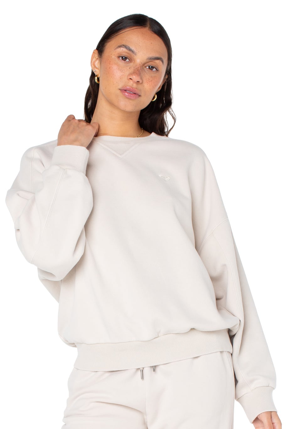 Roxy Oasis Haze Pullover Sweatshirt - Pumice Stone Vintage Wash