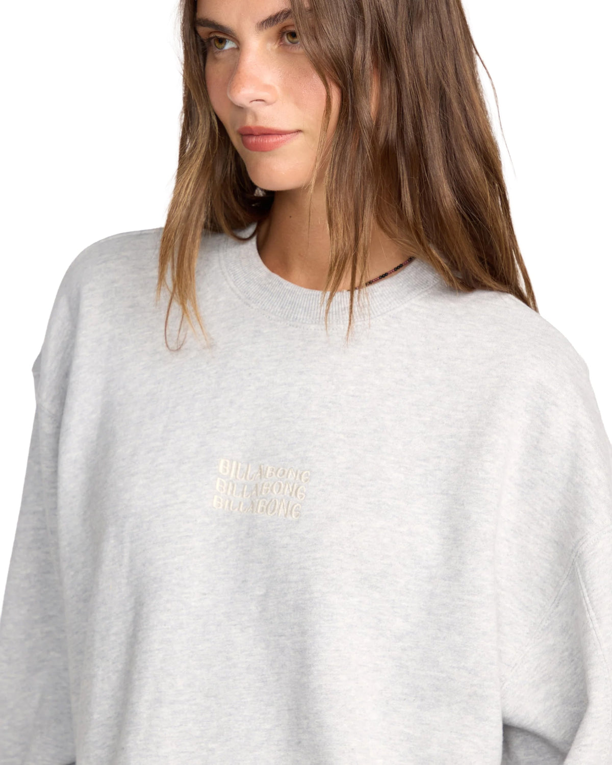 Billabong So Sunny Kendal Crew Sweater - Heather Grey – alternate view 1