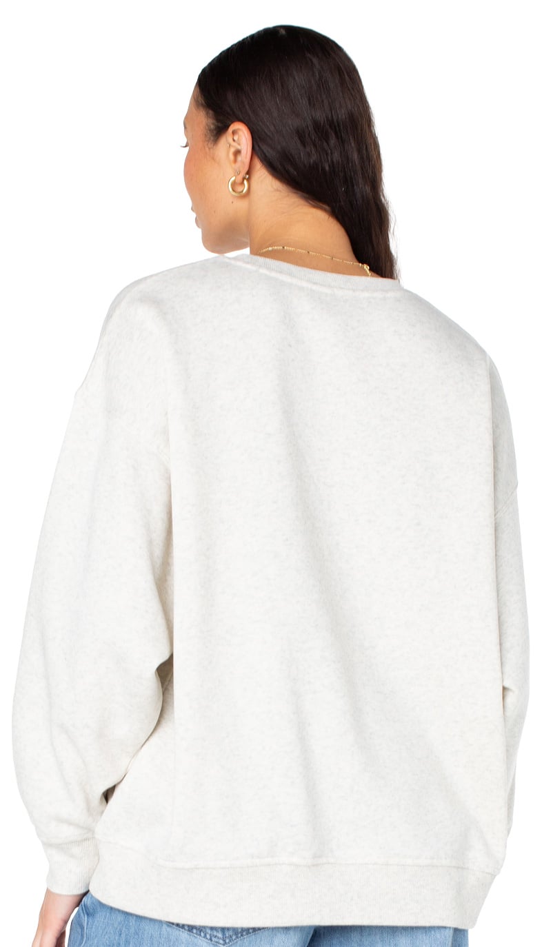 Roxy Morning Hike Pullover Sweatshirt - Oatmeal Heather Swell Day – back view