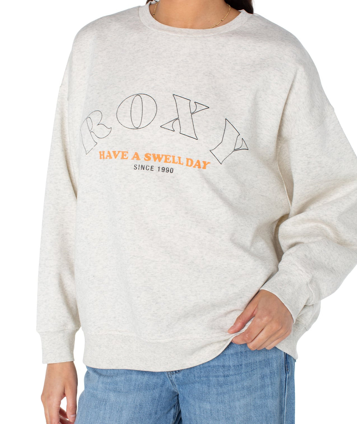 Roxy Morning Hike Pullover Sweatshirt - Oatmeal Heather Swell Day – alternate view 1