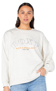 Roxy Morning Hike Pullover Sweatshirt - Oatmeal Heather Swell Day