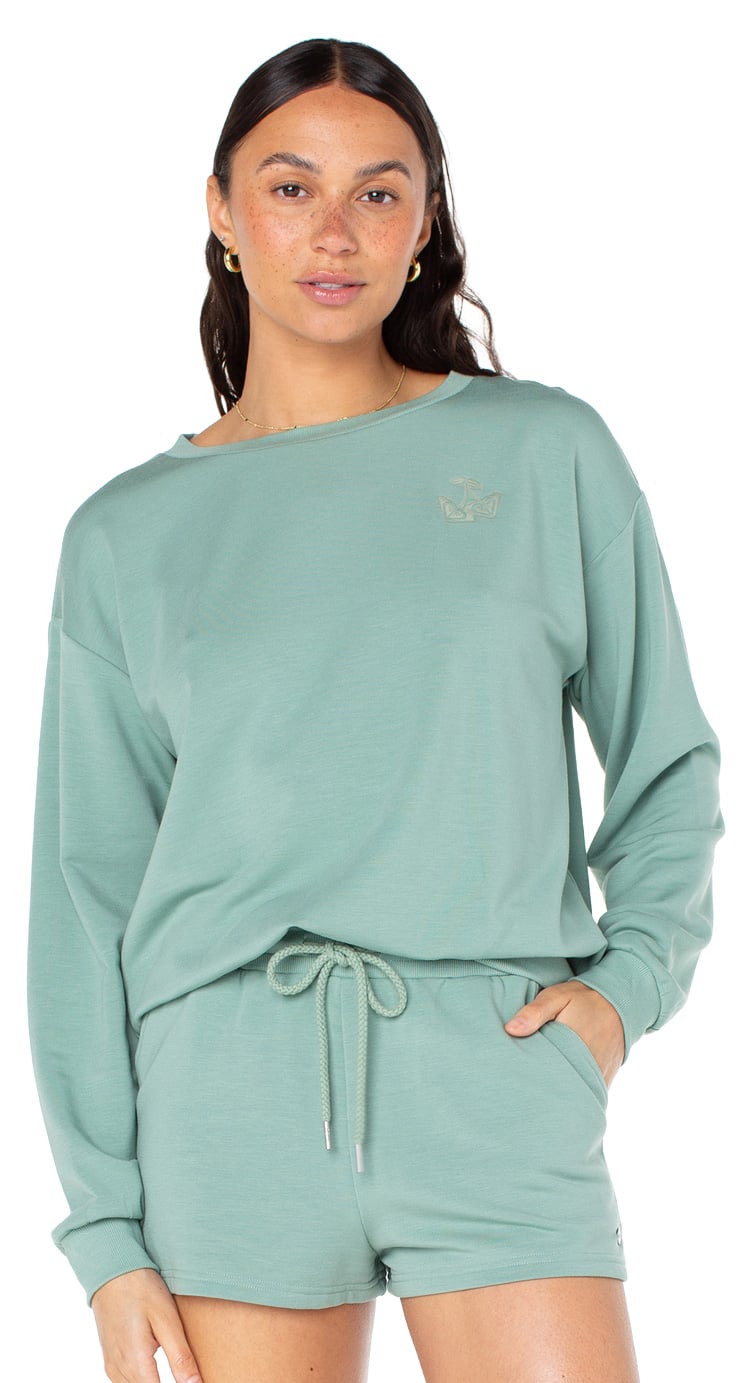 Roxy Surfing By Moonlight Pullover Sweatshirt - Granite Green