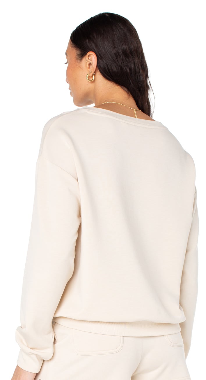 Roxy Surfing By Moonlight Pullover Sweatshirt - Parchment – back view