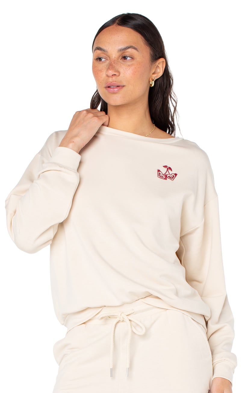 Roxy Surfing By Moonlight Pullover Sweatshirt - Parchment