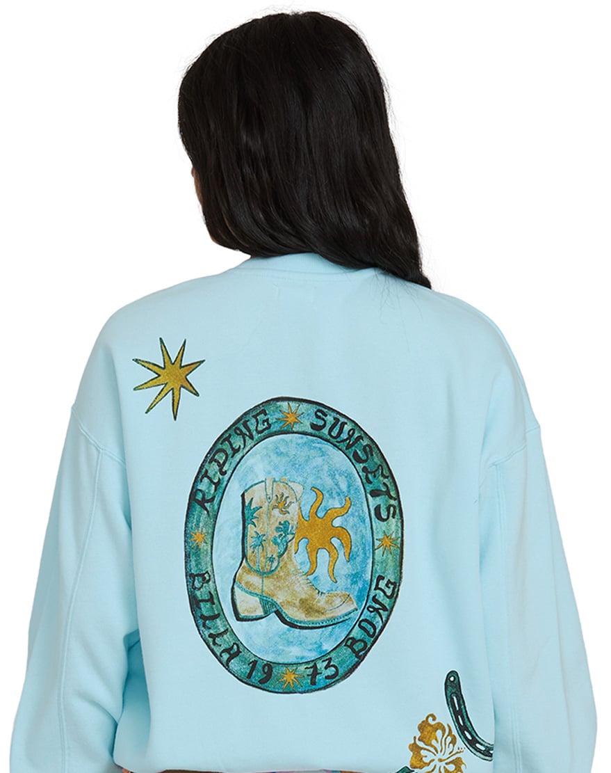 Billabong Sunset Rider Kendal Women's Crew Sweatshirt - Clearwater – back view