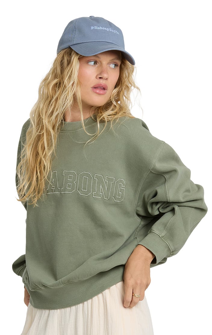 Billabong Vibes Kendal Women's Crew Sweatshirt - Army Green – alternate view 1