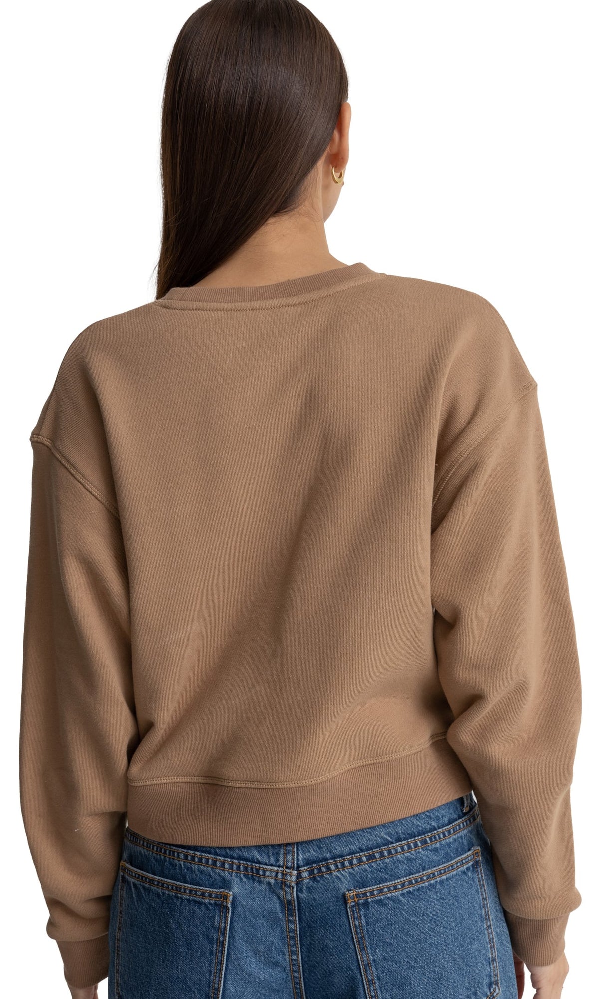 Rhythm Views Fleece Crew Sweatshirt - Caramel – back view