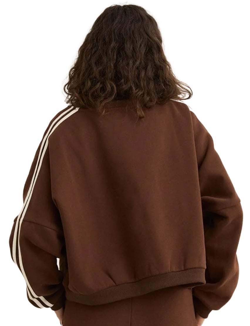 Rhythm Women's Contrast Crew Sweatshirt - Brown – back view
