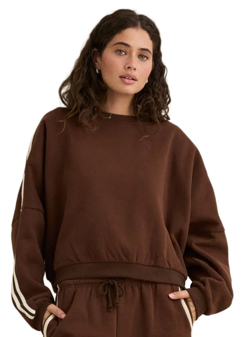 Rhythm Women's Contrast Crew Sweatshirt - Brown