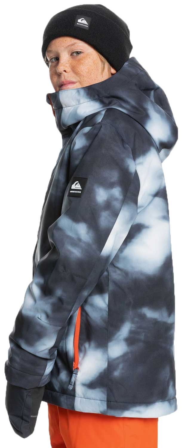 Quiksilver Boy's Mission Printed Snow Jacket - Black Particul, alternate view 1