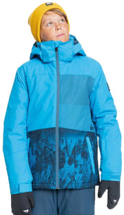 Quiksilver Boy's Silvertip Snow Jacket - Brilliant Blue Parafinum, front view