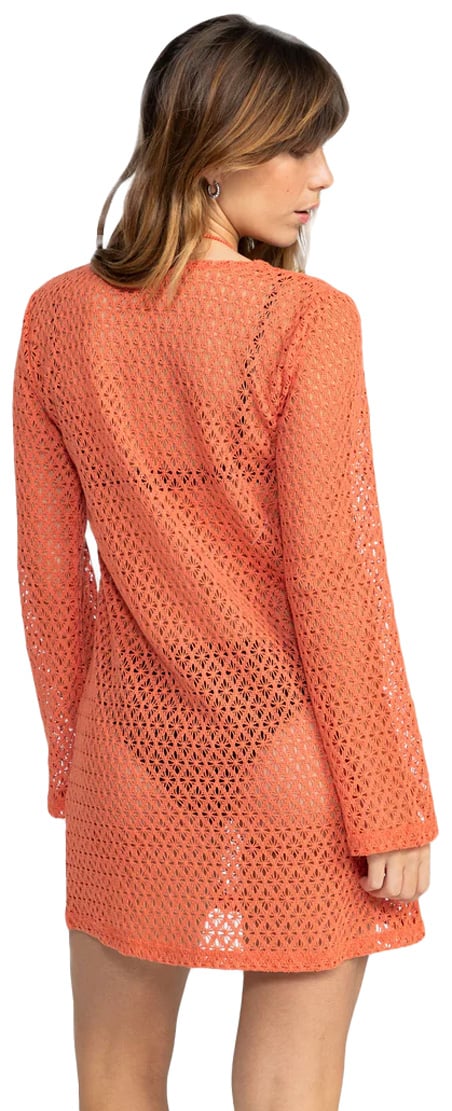 Roxy Love Coastline Women's Cover Up - Apricot Brandy – back view