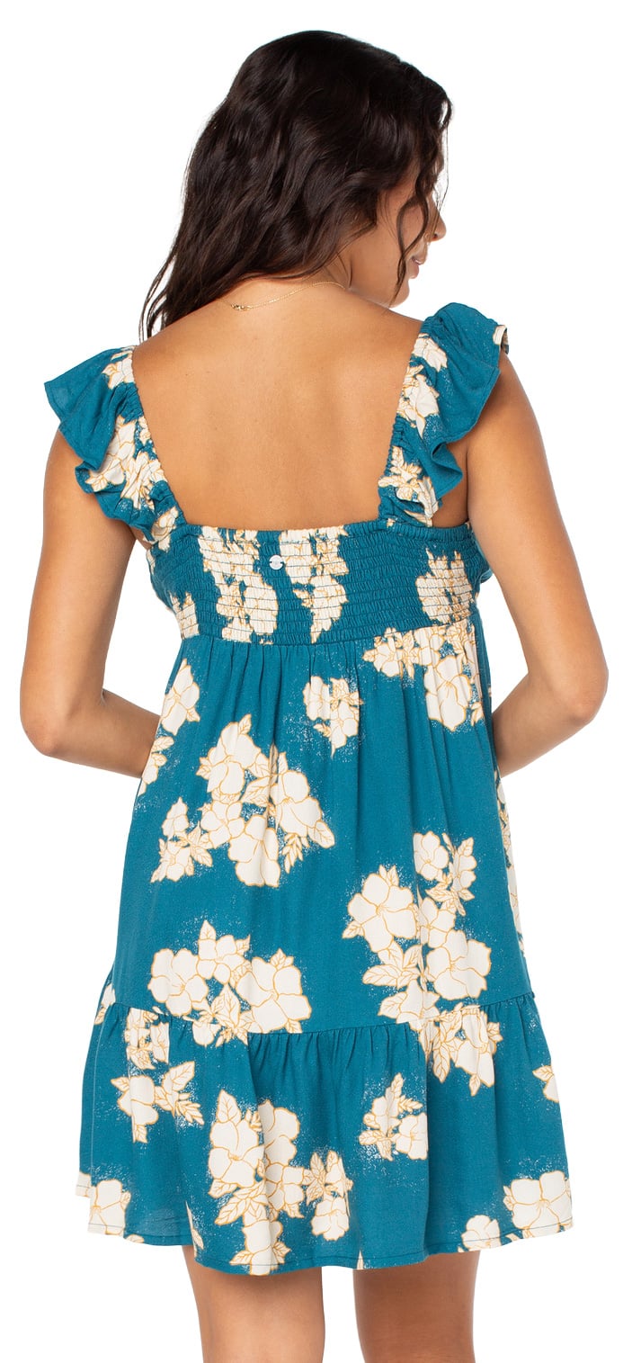Roxy Palmy Days Mini Women's Cover Up - Deep Lagoon Hibiscus Hideaway – back view