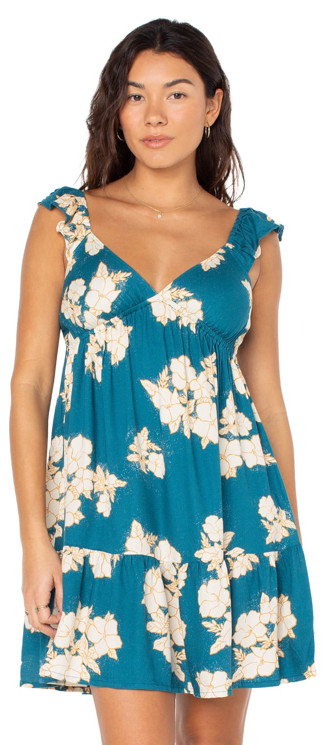 Roxy Palmy Days Mini Women's Cover Up - Deep Lagoon Hibiscus Hideaway
