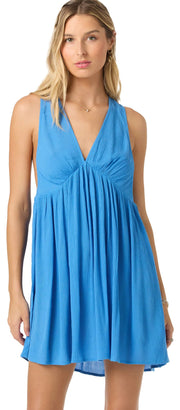 O'Neill Women's Saltwater Solids Teddy Mini Cover-Up Dress - Viscose Crinkle, Blue