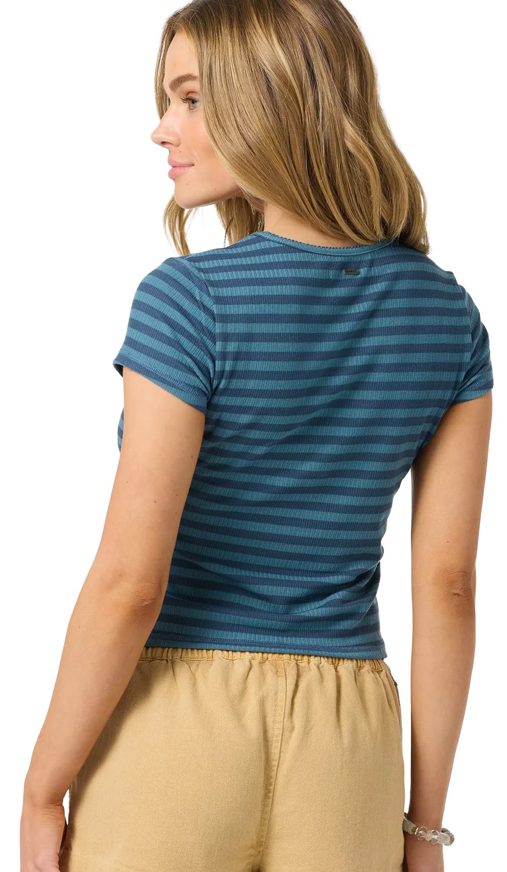 O'Neill O'Riginals Yarn Dye Women's Baby Tee - Blue Fusion – back view